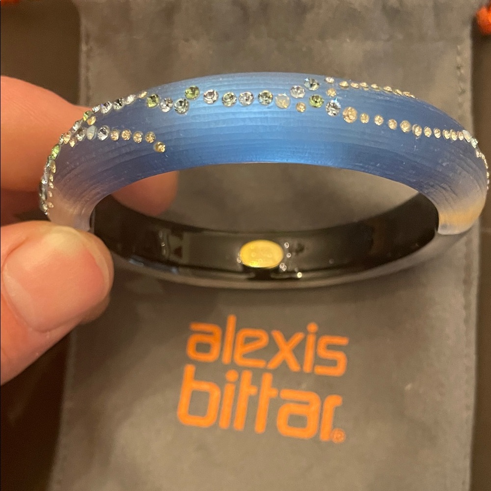 Alexis Bittar Blue and Black Crystal Bangle